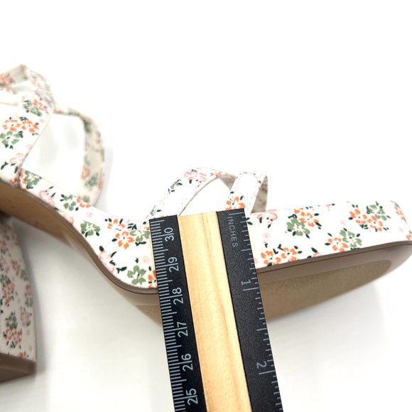 Katy Perry Size 9 The Meadow White Pink Floral Chunky Block Heel Sandals Shoes - Picture 13 of 15